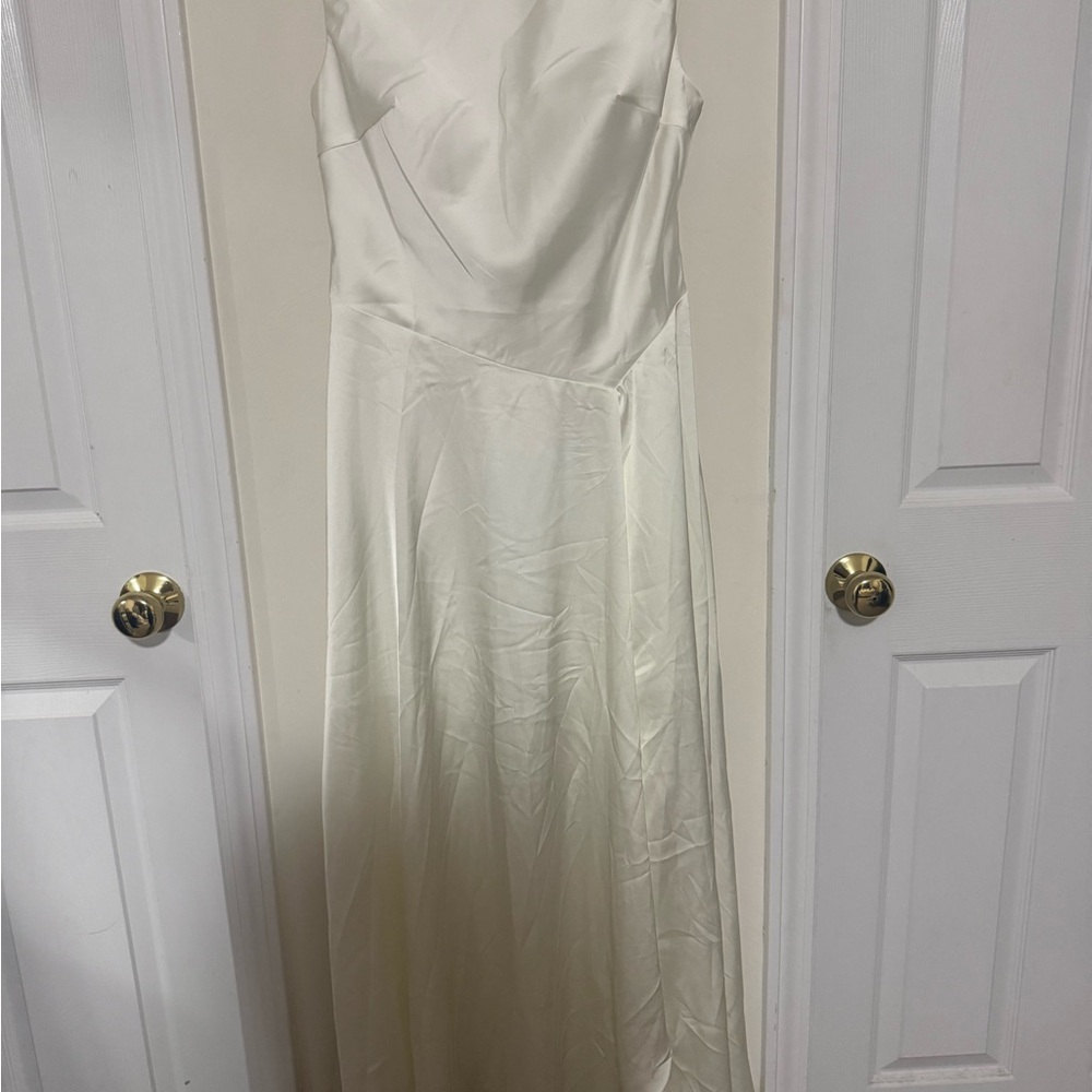 AW BRIDAL Size 8 cream Maura satin dress formal party maxi dress NOWT